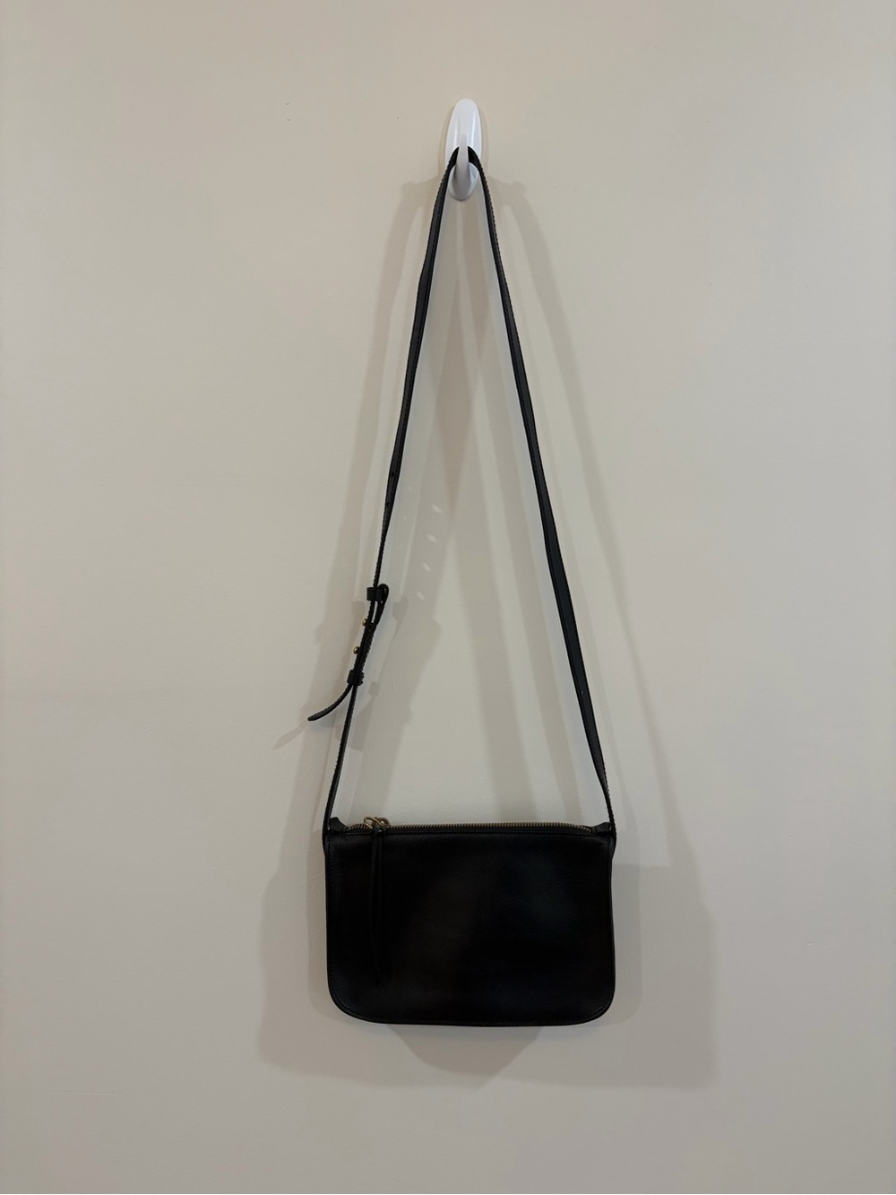 Madewell Leather Crossbody Bag Black Small Minimalist